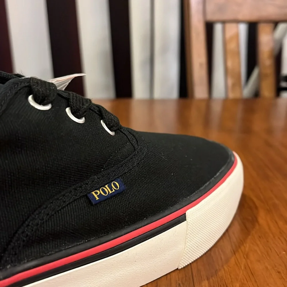 Polo Ralph Lauren Morray Boat Deck shoes sneakers new black red Mens Size 10